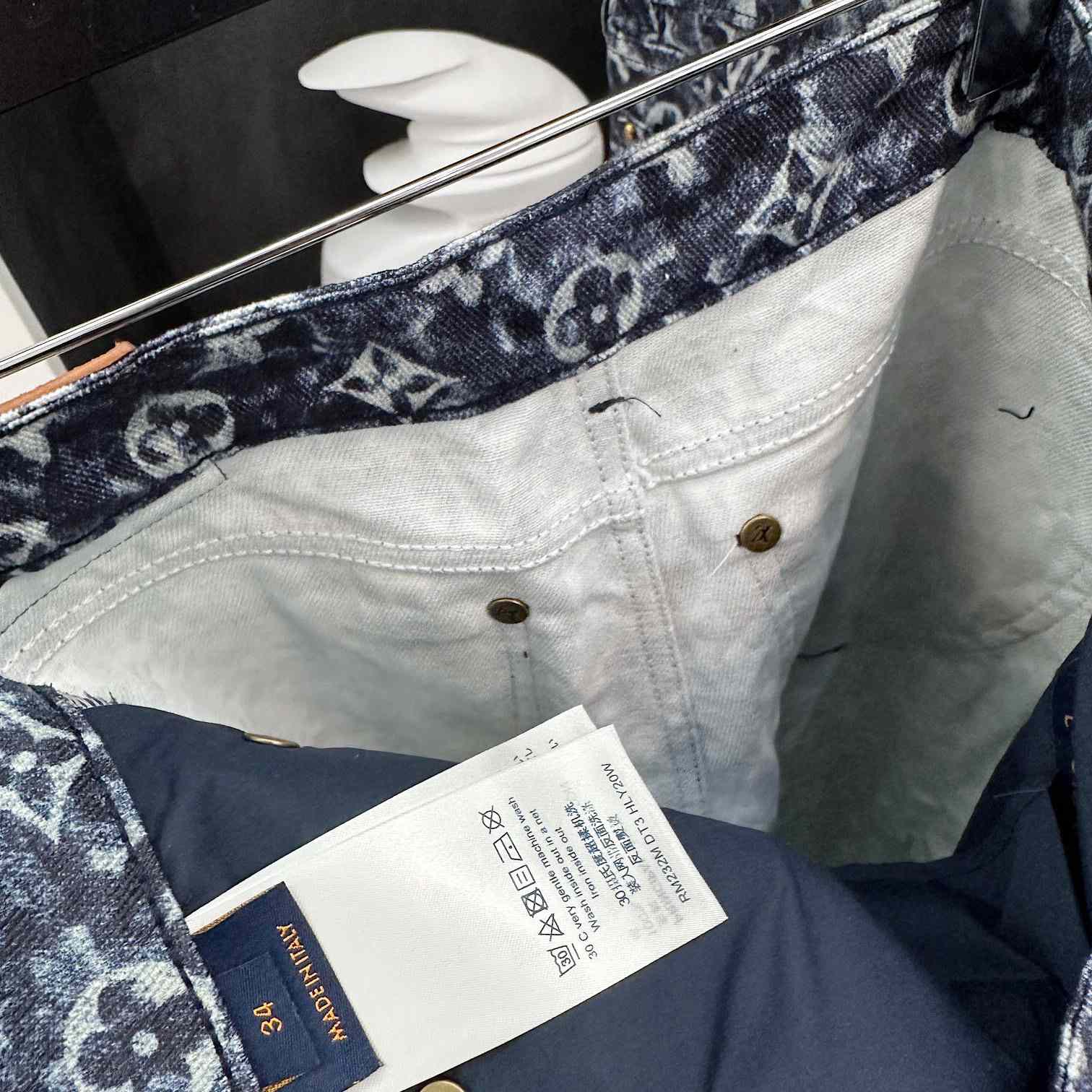 Louis Vuitton Monogram Printed Denim Jeans - FashionPlug