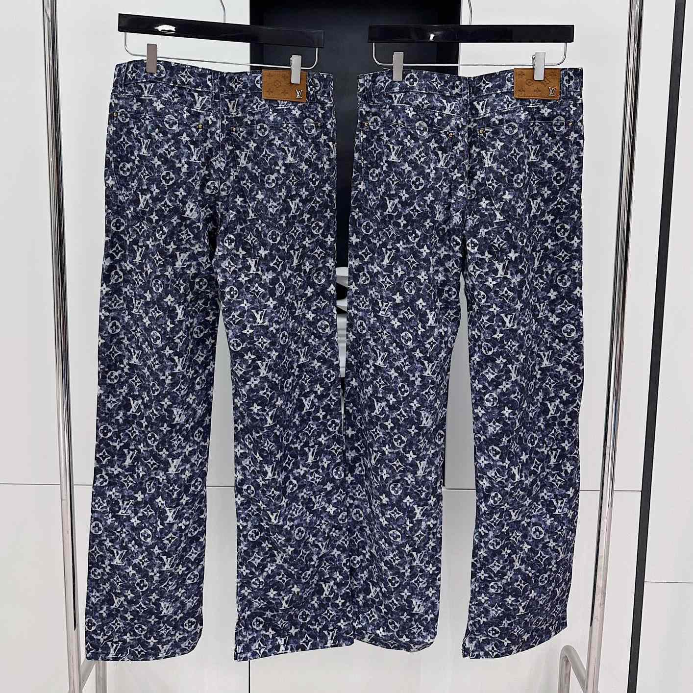 Louis Vuitton Monogram Printed Denim Jeans - FashionPlug