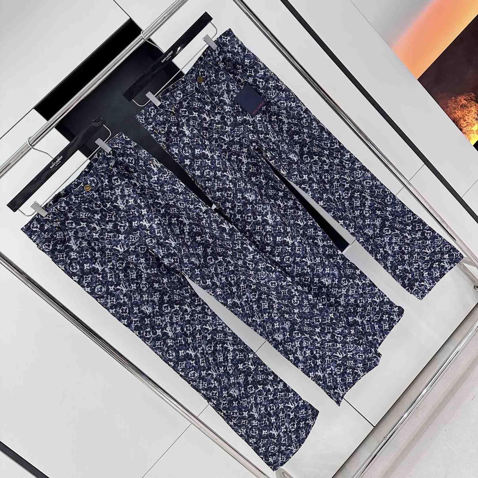 Louis Vuitton Monogram Printed Denim Jeans - FashionPlug