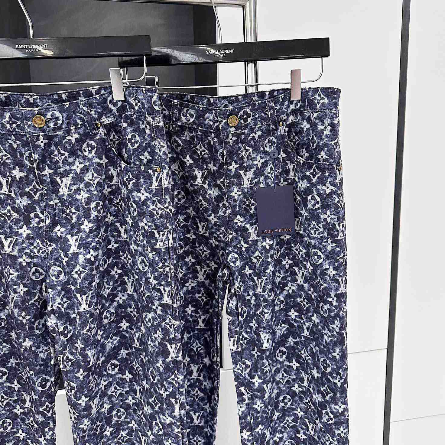 Louis Vuitton Monogram Printed Denim Jeans - FashionPlug
