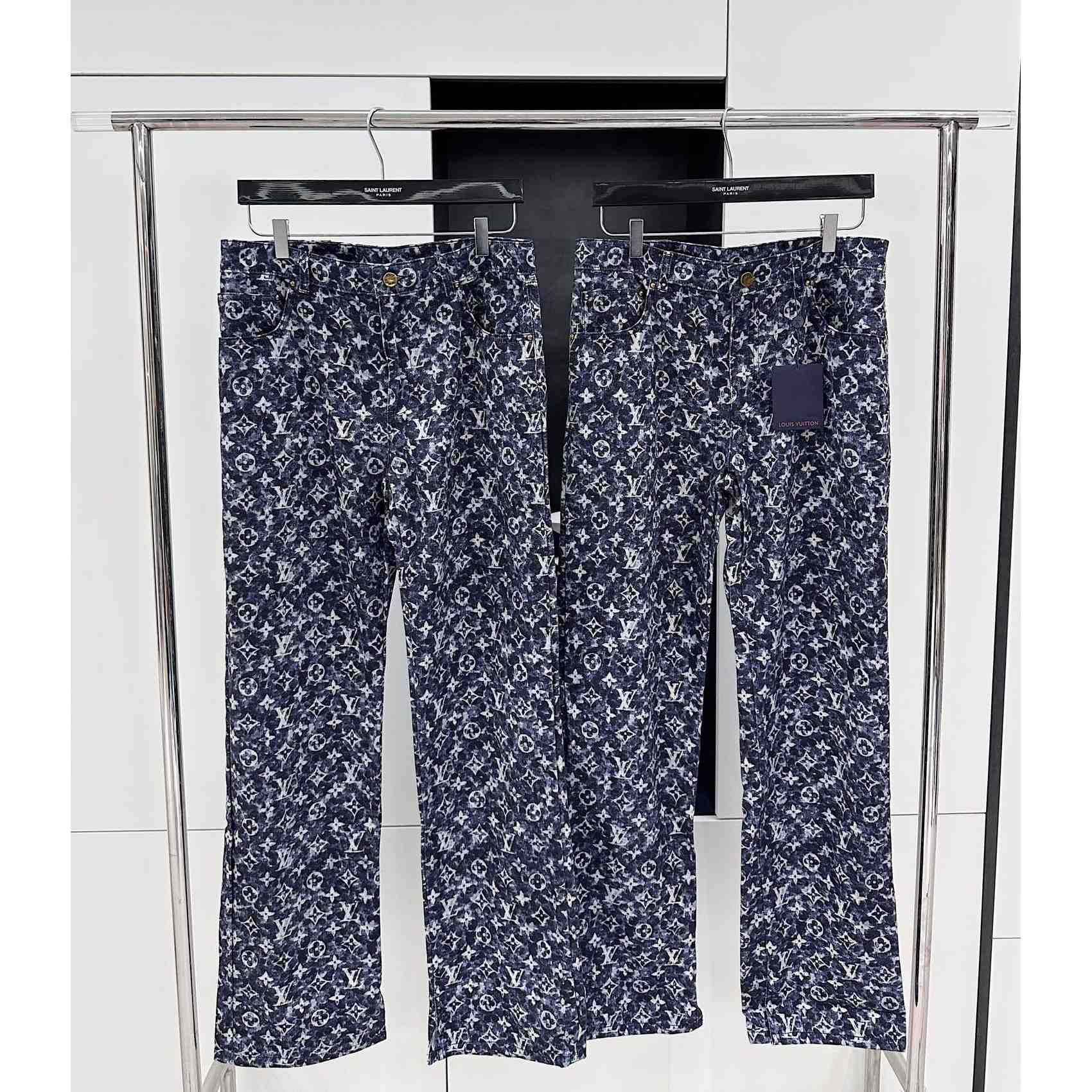 Louis Vuitton Monogram Printed Denim Jeans - FashionPlug