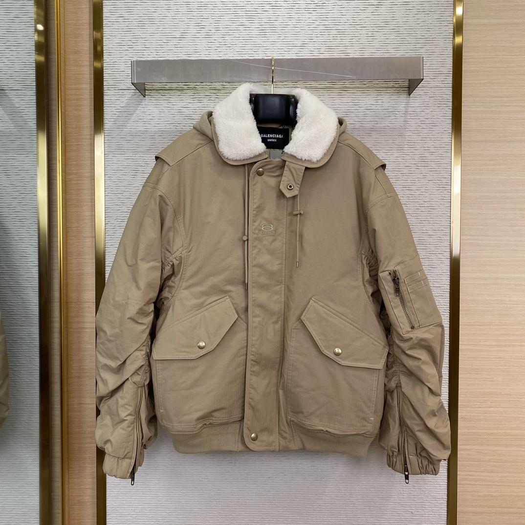 Balenciaga Hooded Bomber Jacket - FashionPlug