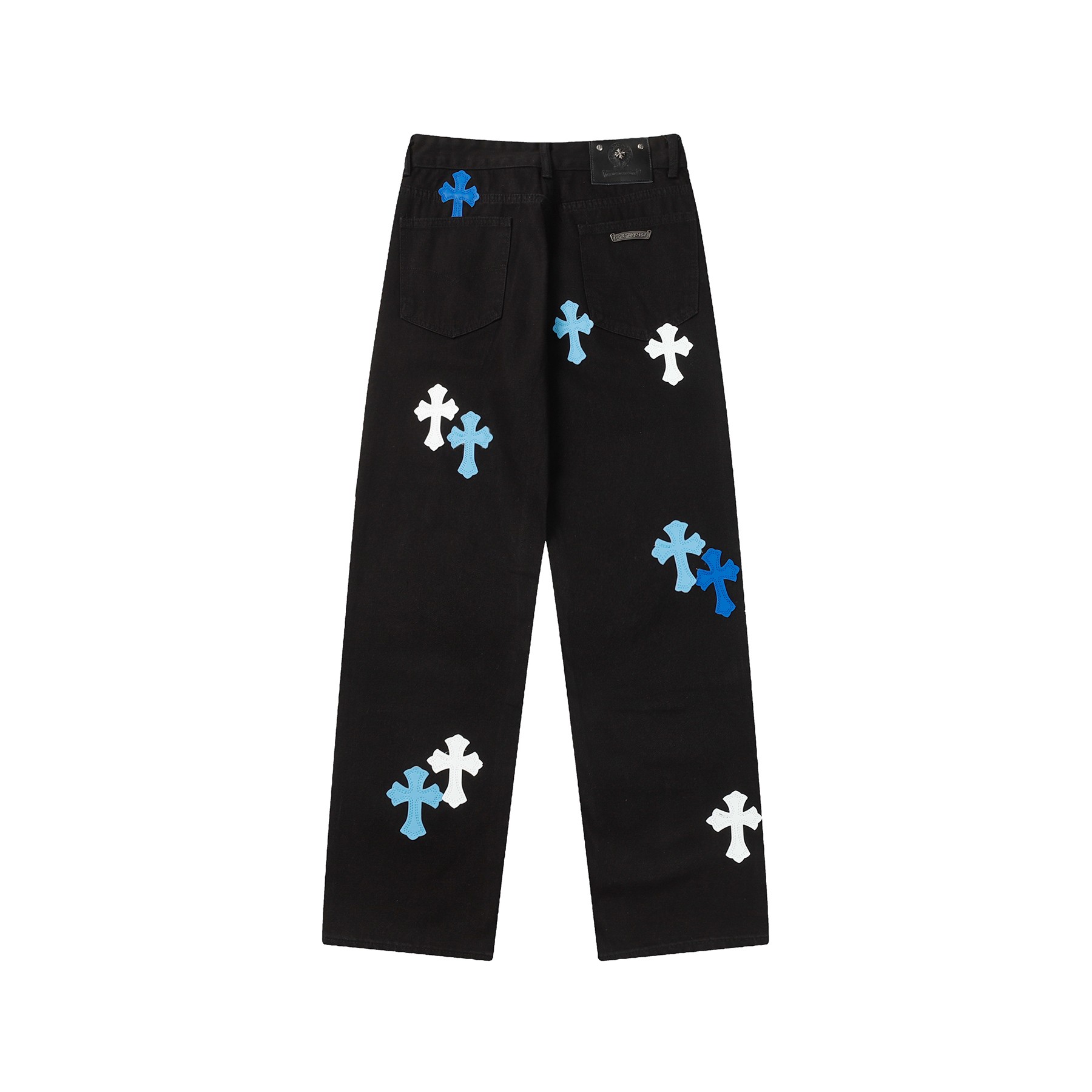 Chrome Heart Cross Patch Jeans - FashionPlug