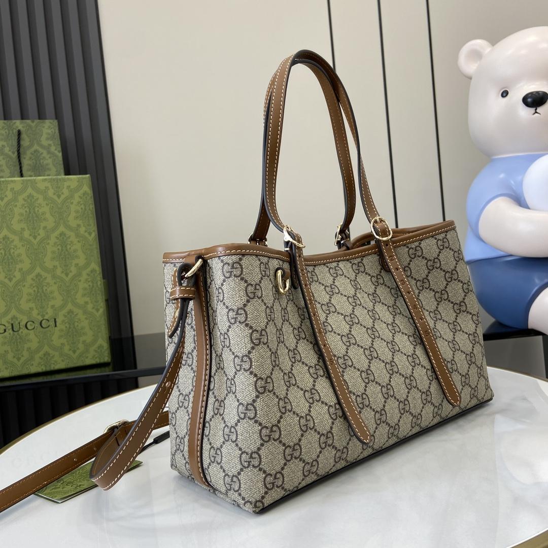 Gucci GG Emblem Small Tote Bag - FashionPlug