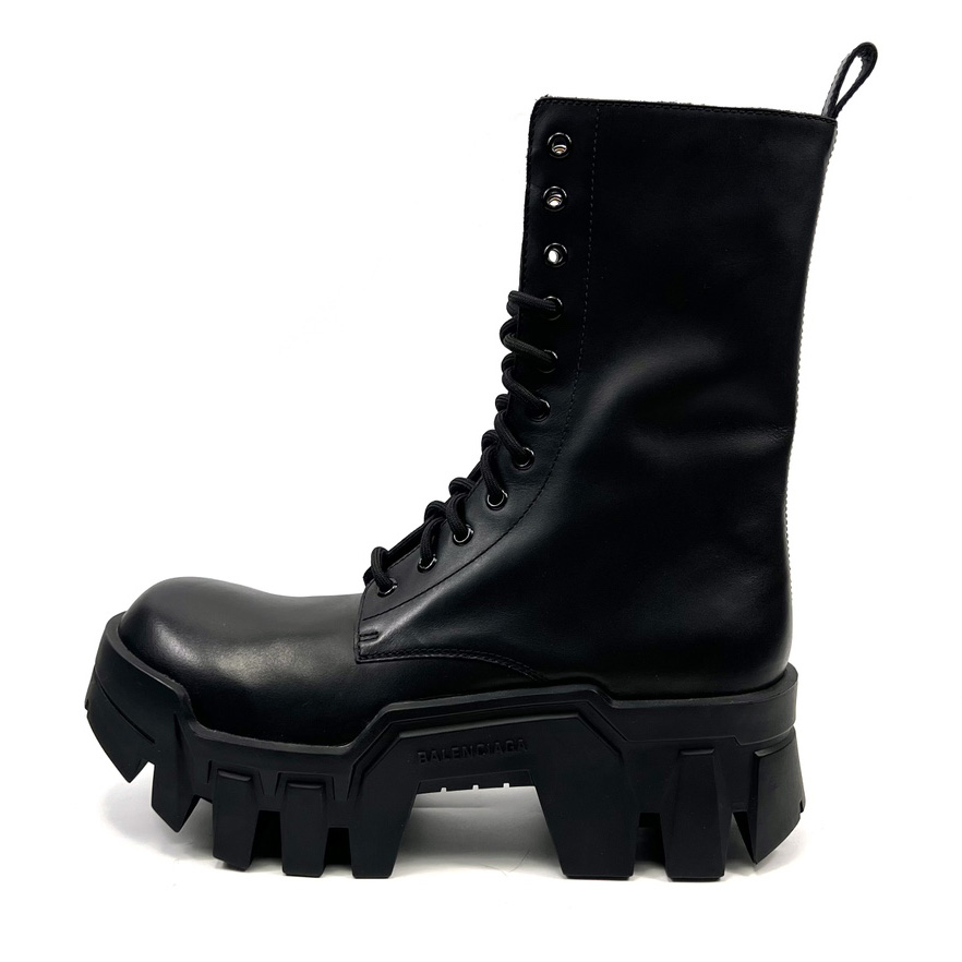 Balenciaga Bulldozer Lace-Up Boot In Black - FashionPlug