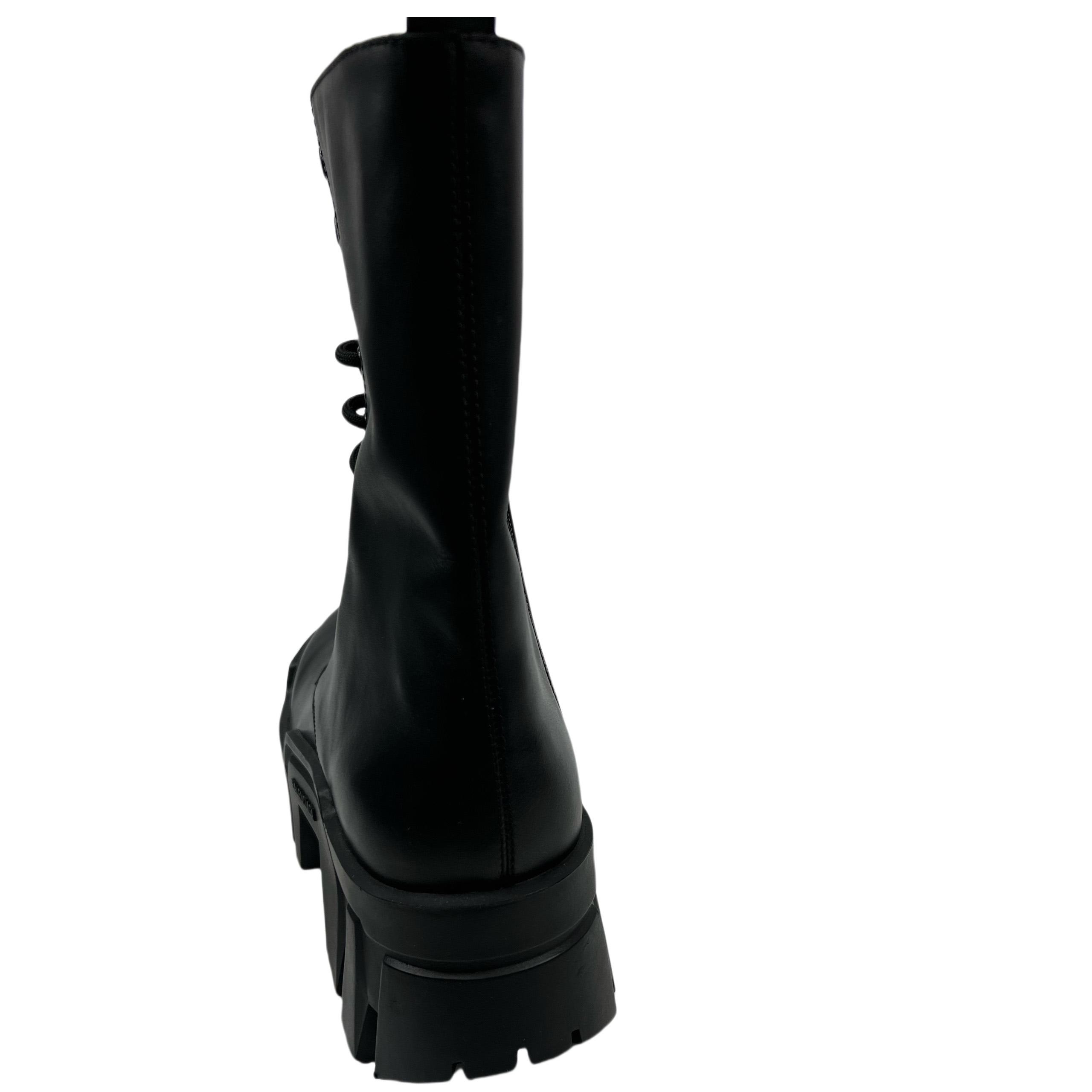 Balenciaga Bulldozer Lace-Up Boot In Black - FashionPlug