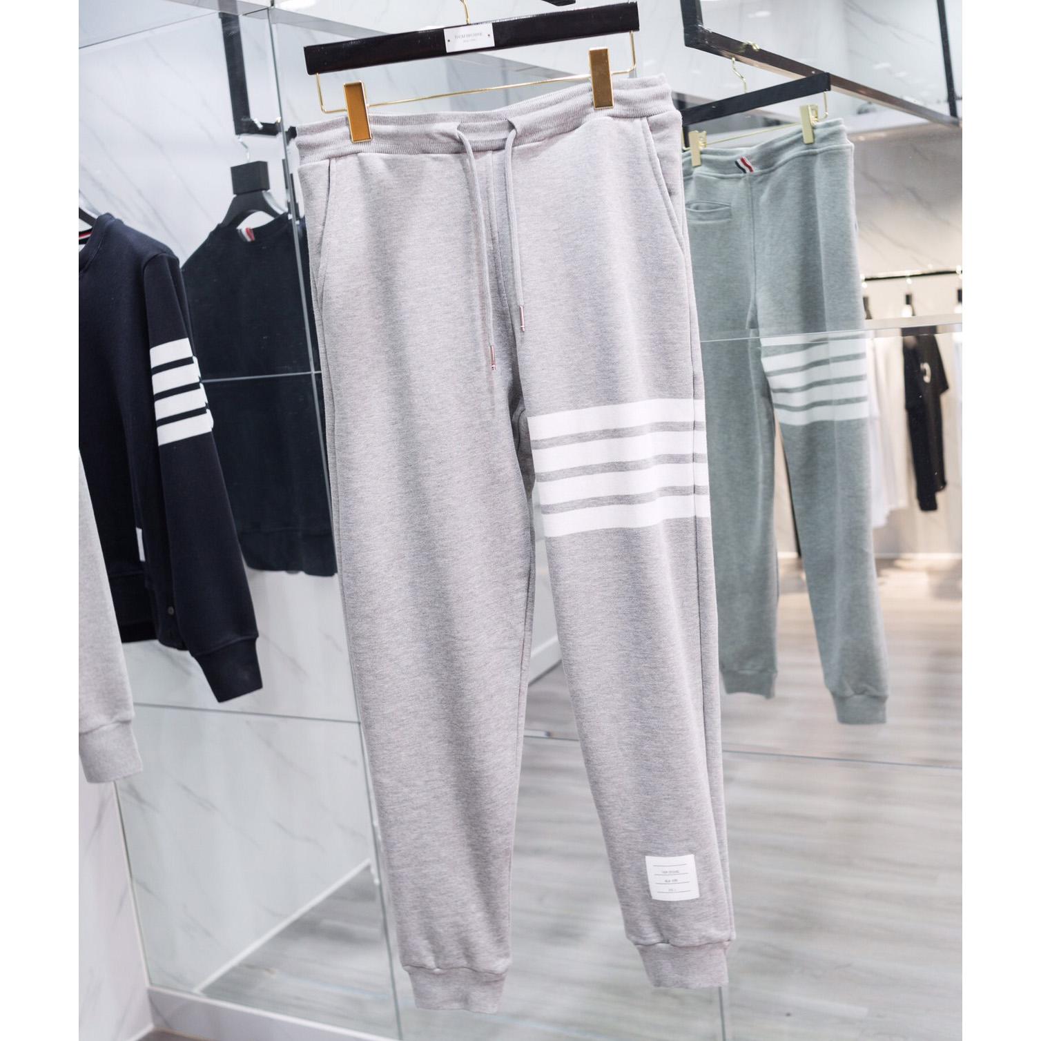 Thom Browne 4-Bar Cotton Track Pants - FashionPlug
