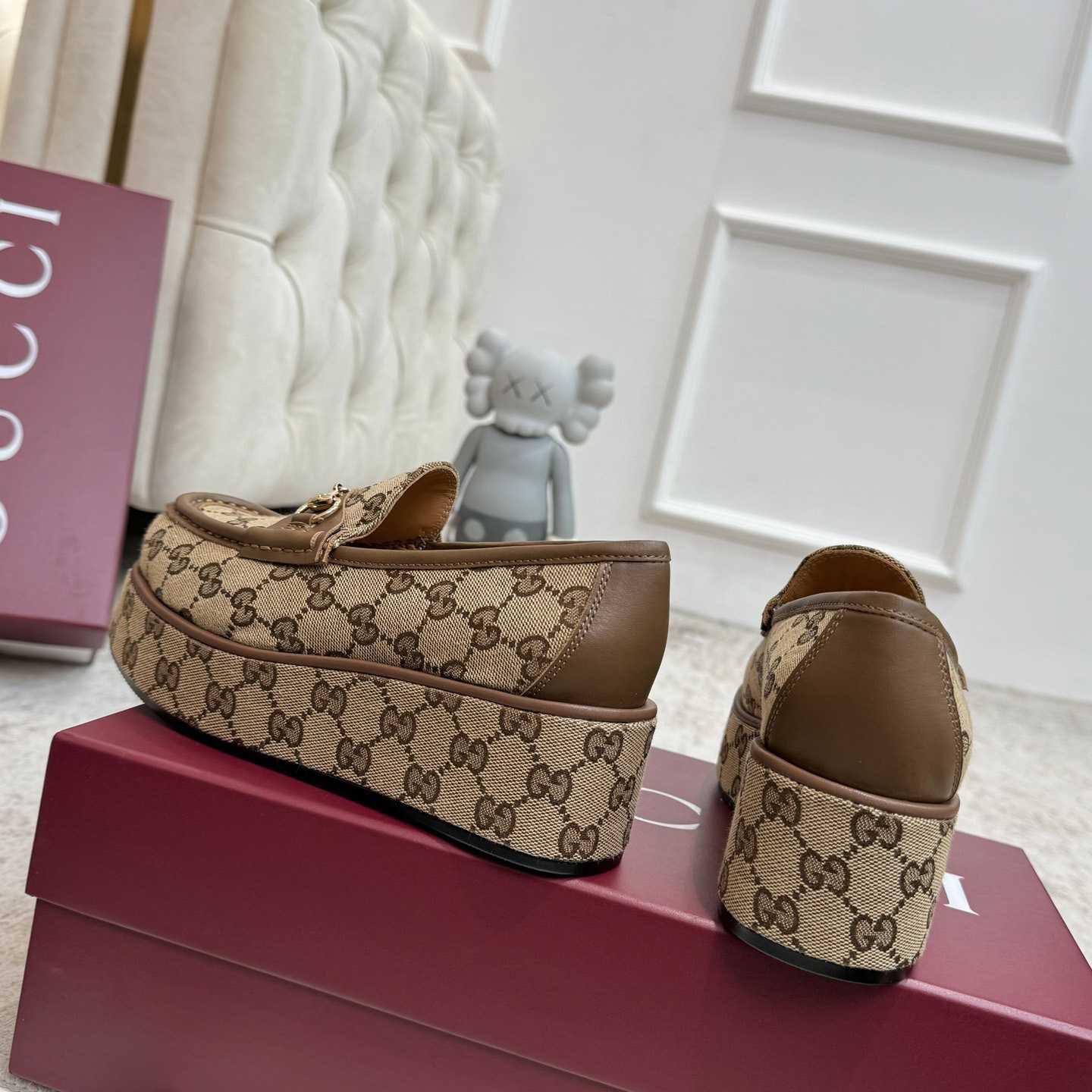 Gucci Women's Horsebit Wedge Loafer - FashionPlug