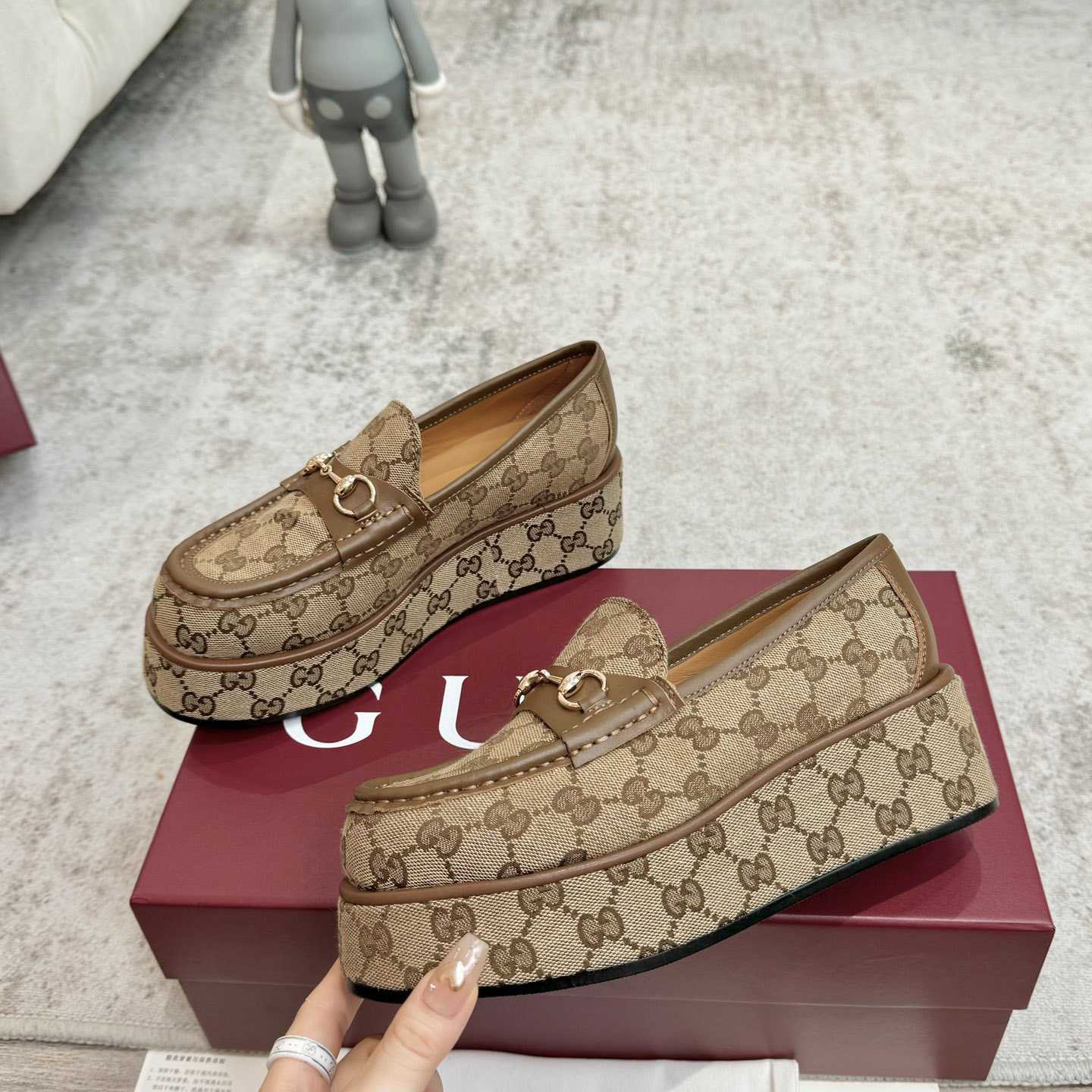 Gucci Women's Horsebit Wedge Loafer - FashionPlug