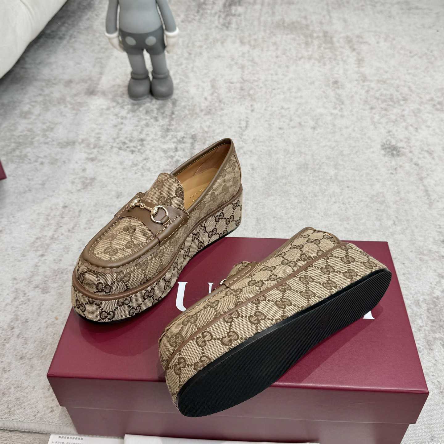 Gucci Women's Horsebit Wedge Loafer - FashionPlug