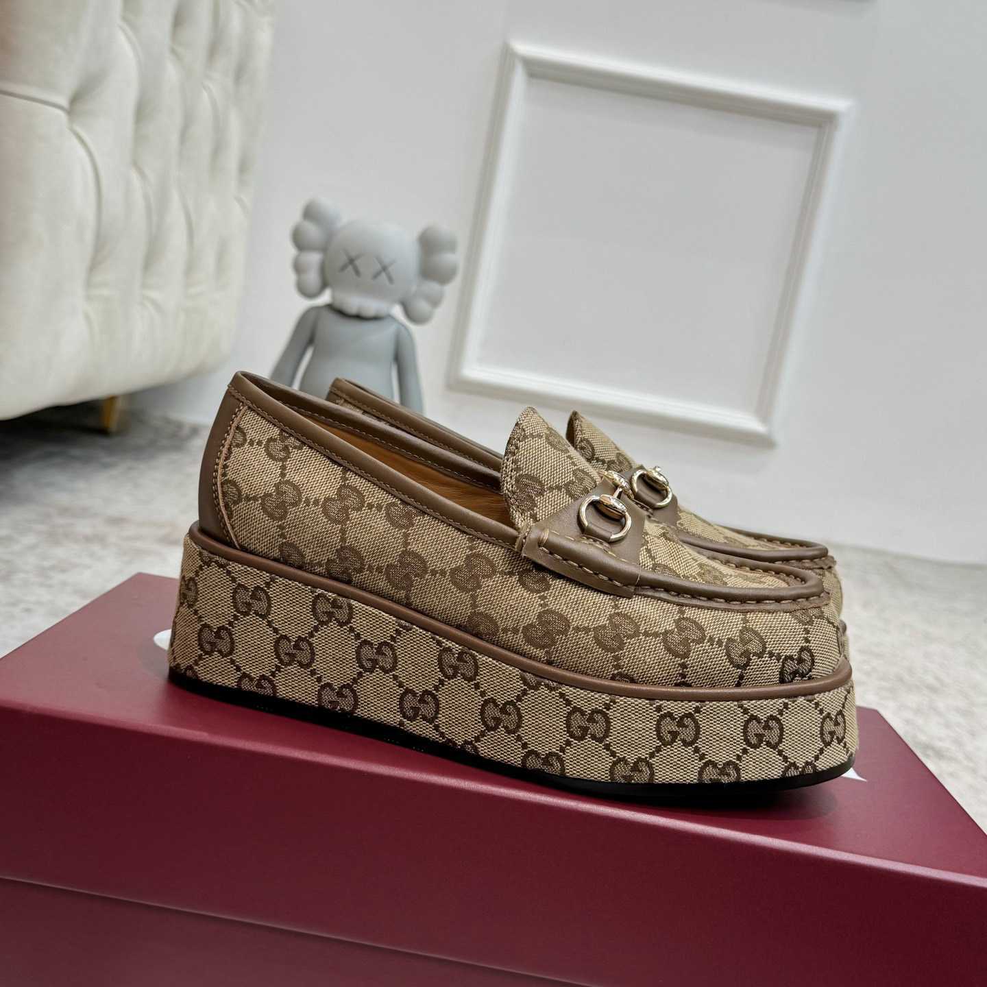 Gucci Women's Horsebit Wedge Loafer - FashionPlug