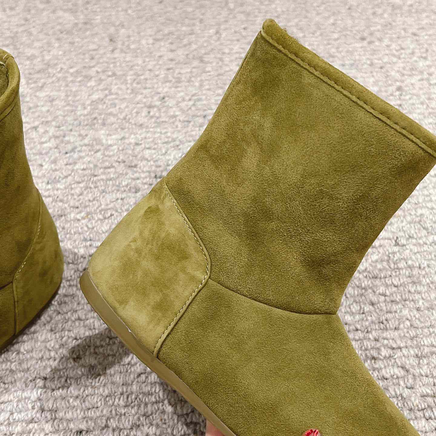 Loewe Lago Boot In Suede And Shearling - FashionPlug