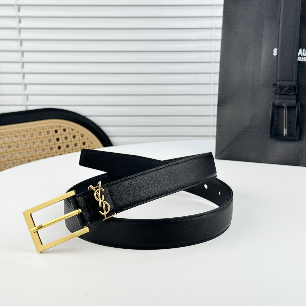 Saint Laurent Leather Belt   - FashionPlug