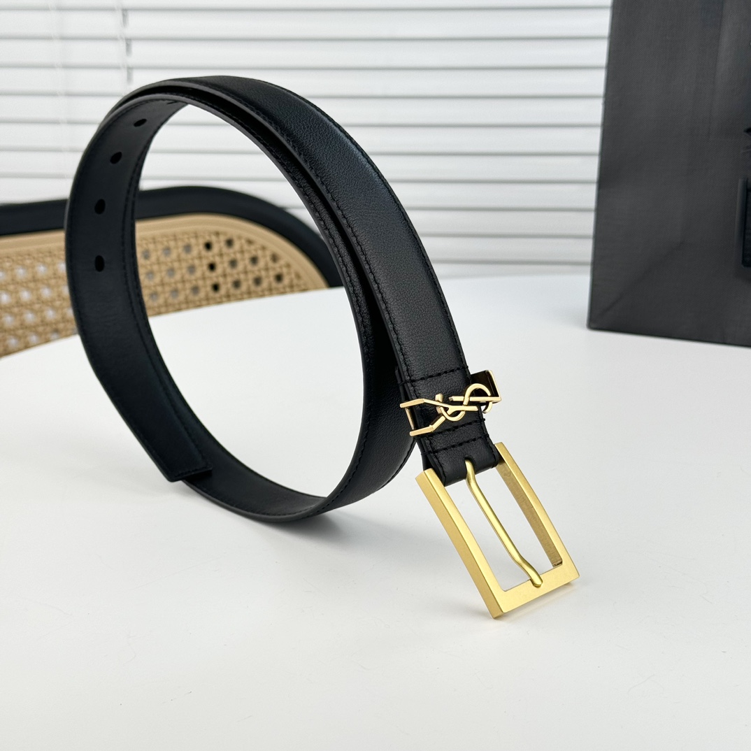 Saint Laurent Leather Belt   - FashionPlug
