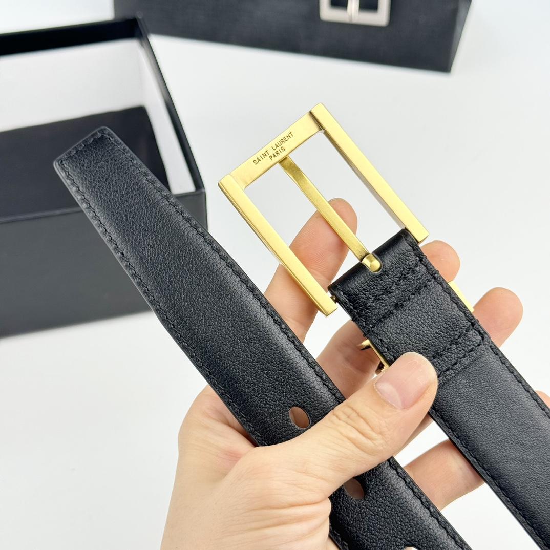Saint Laurent Leather Belt   - FashionPlug
