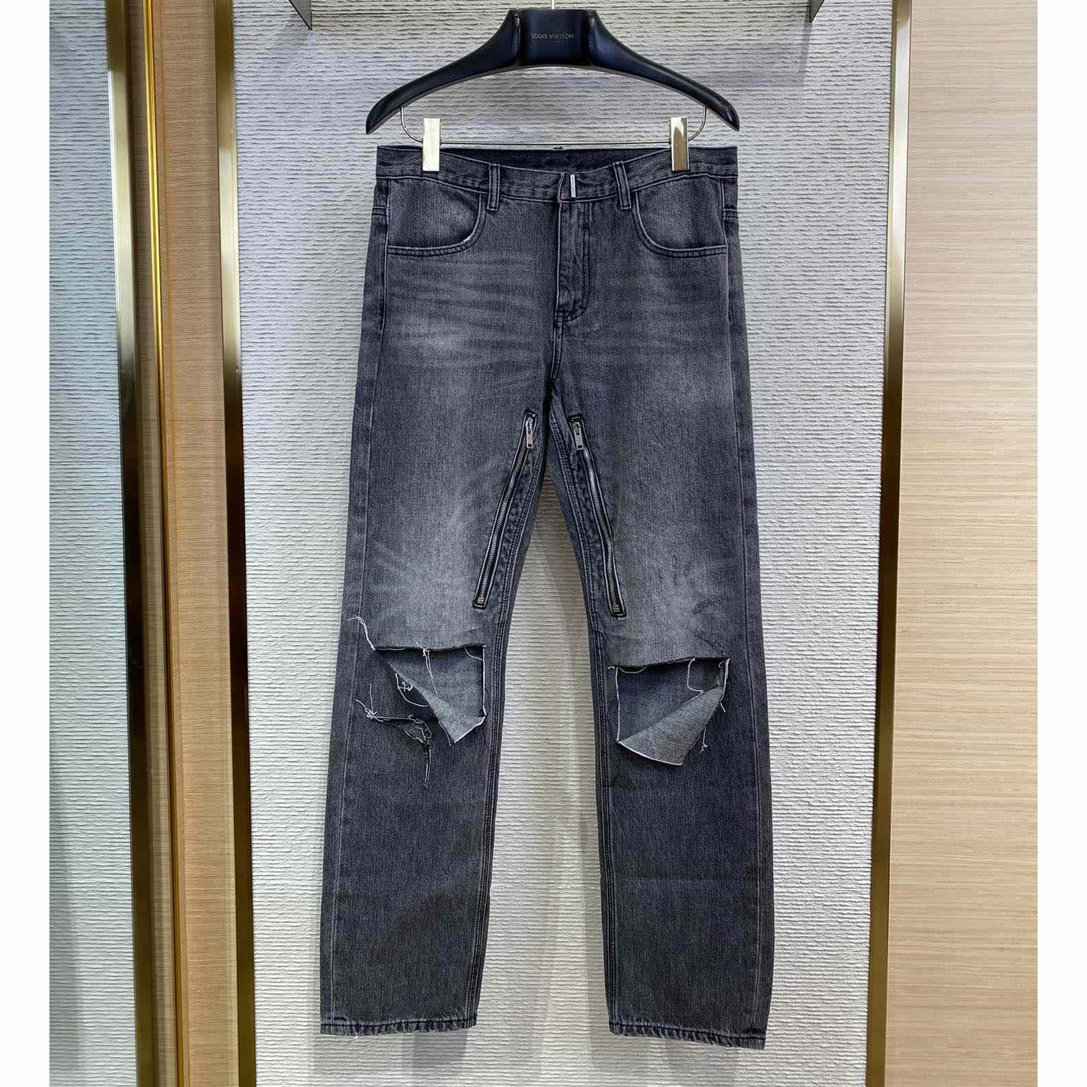 Givenchy Distressed Straight-leg Jeans - FashionPlug