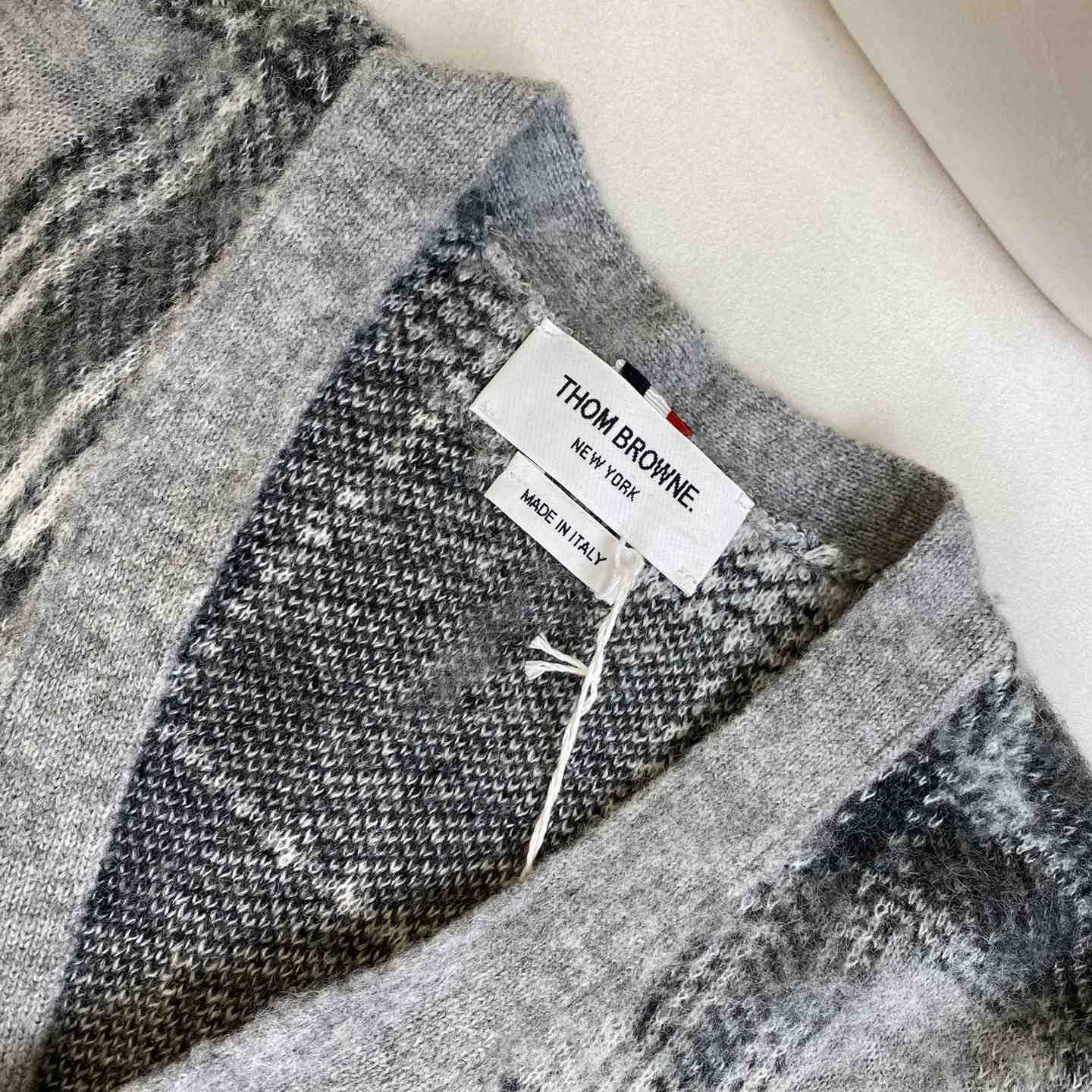 Thom Browne Jacquard-knit Mohair-blend Cardigan - FashionPlug
