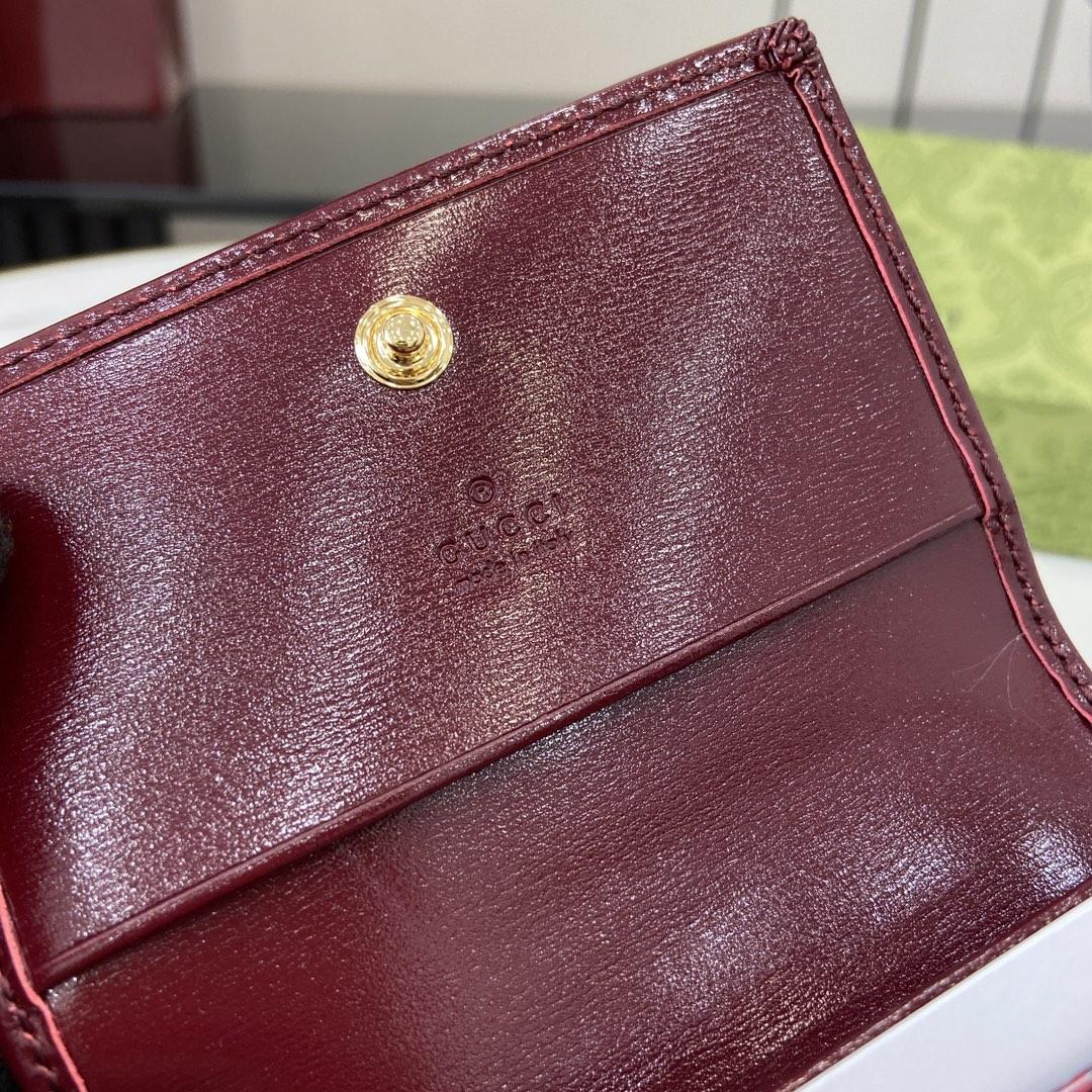 Gucci Card Case Wallet With GG Shadow - FashionPlug