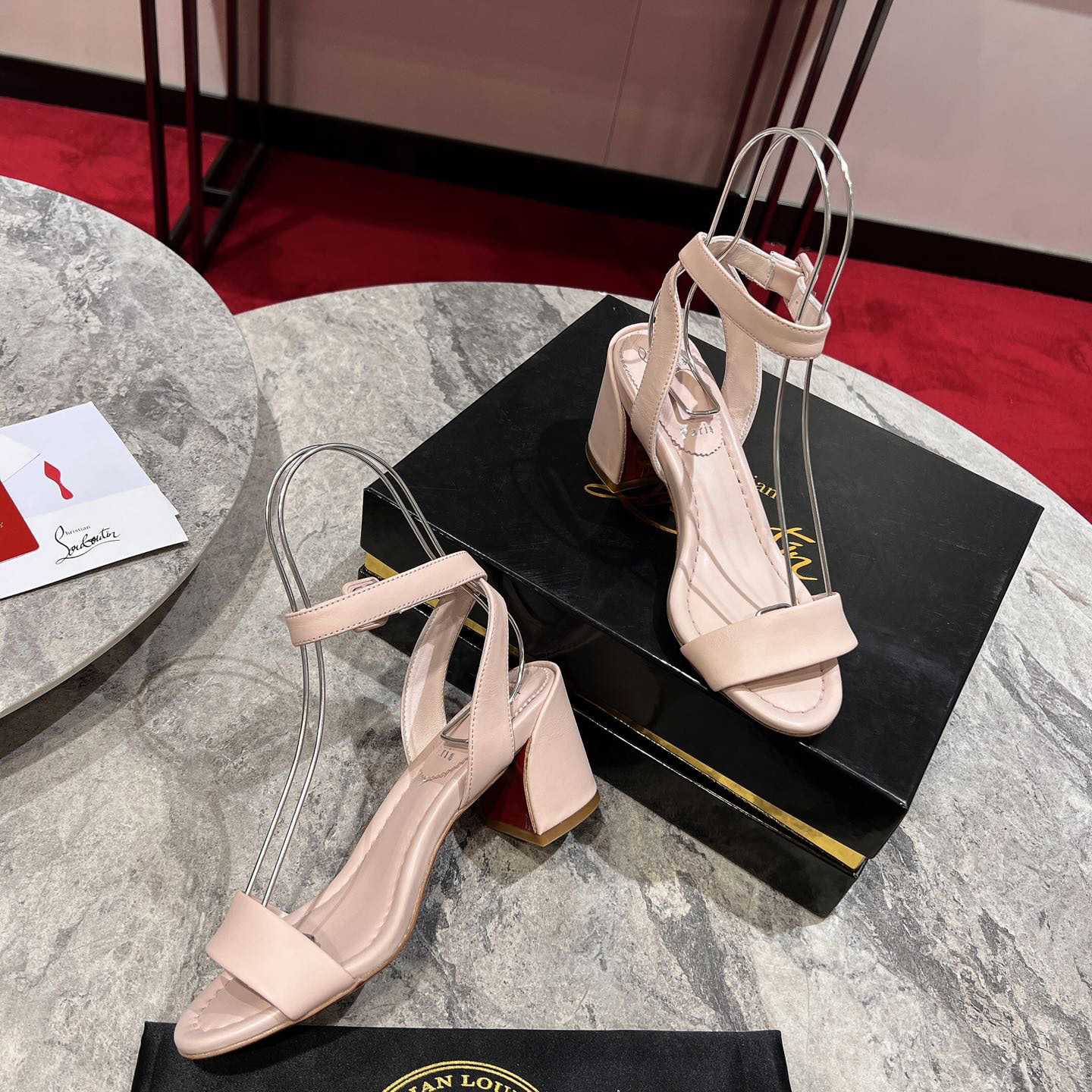 Christian Louboutin  Pink Lin Miss Sabina 55 Sandals - FashionPlug