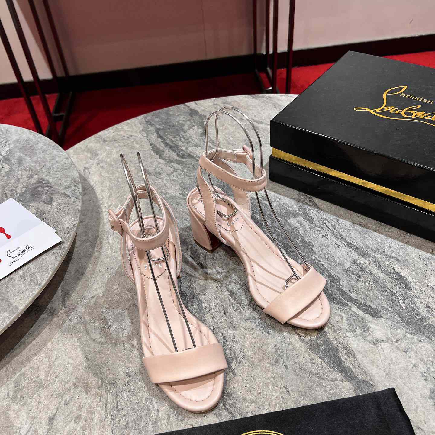 Christian Louboutin  Pink Lin Miss Sabina 55 Sandals - FashionPlug