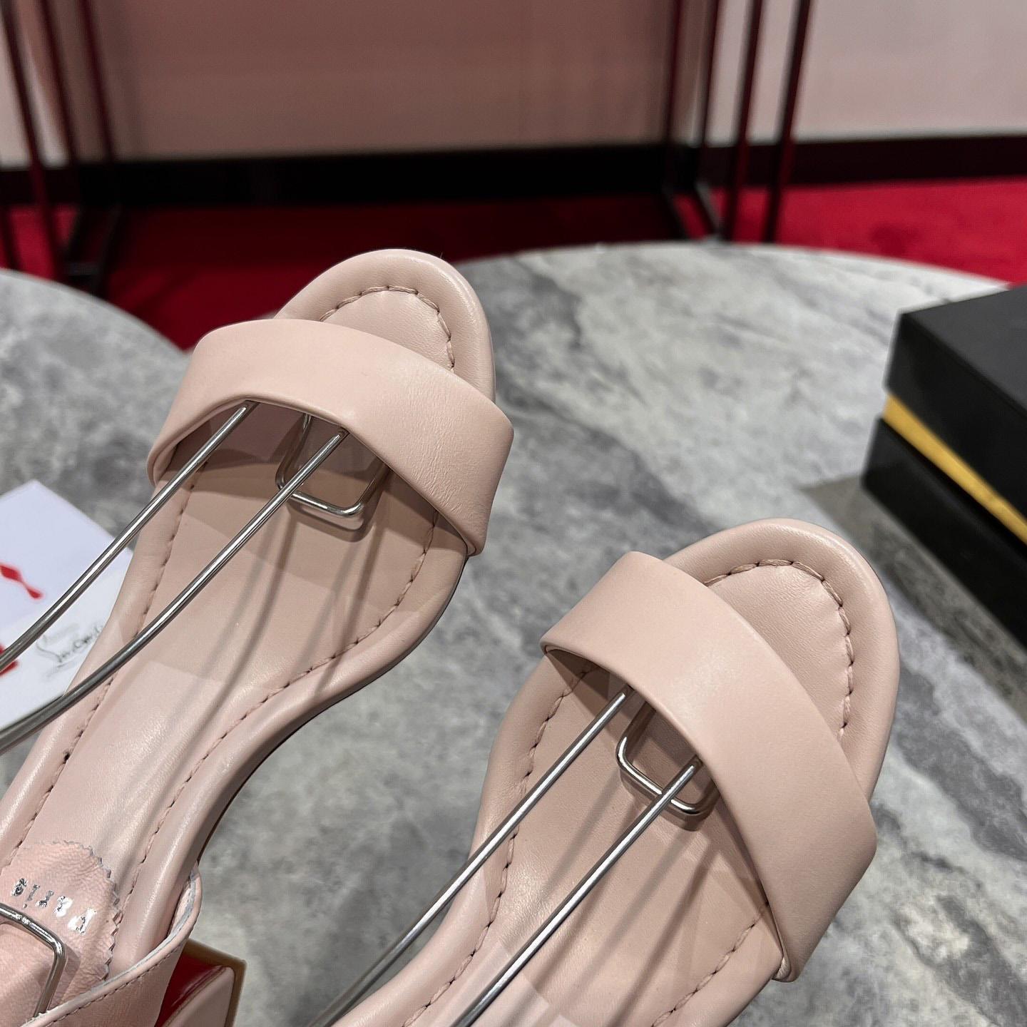 Christian Louboutin  Pink Lin Miss Sabina 55 Sandals - FashionPlug