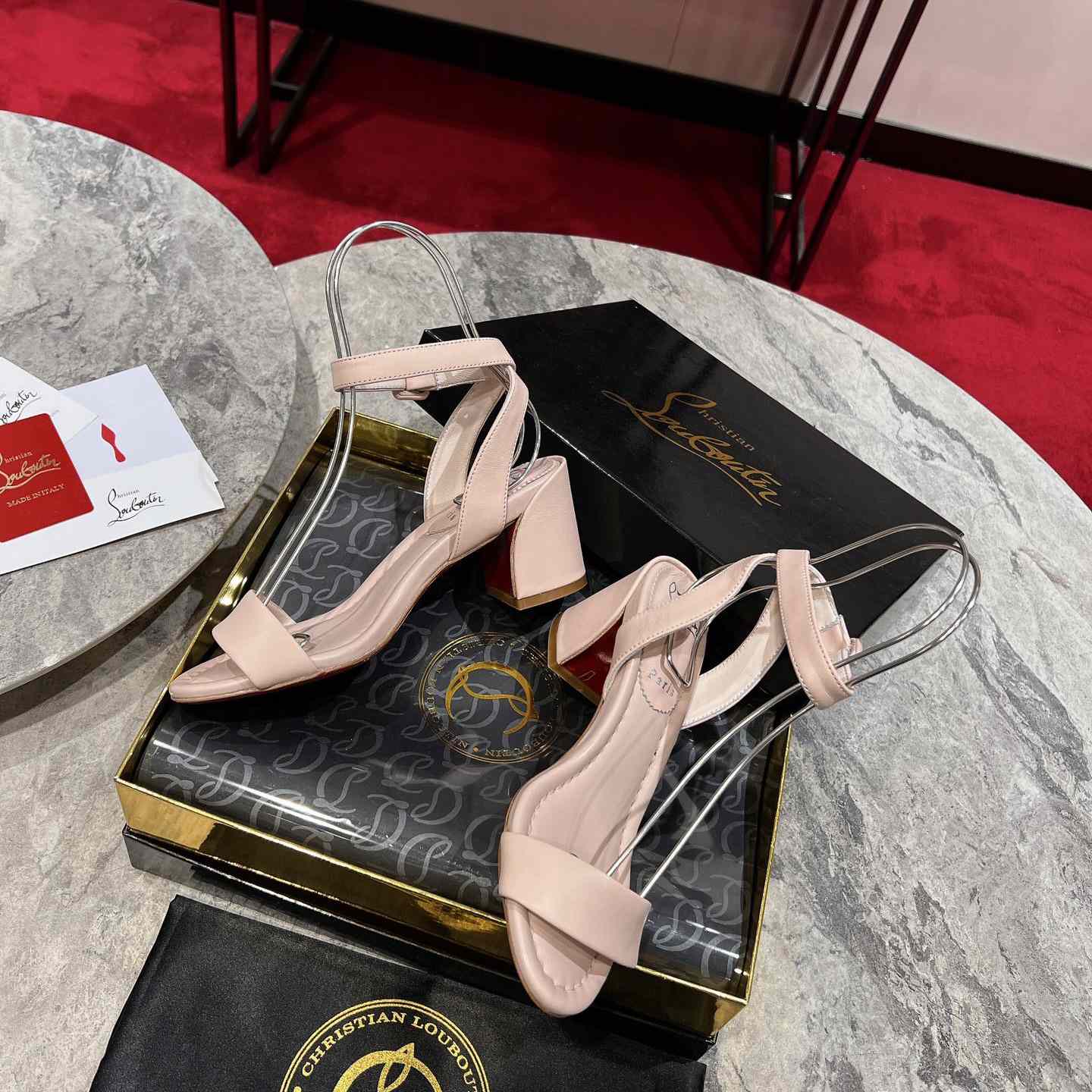 Christian Louboutin  Pink Lin Miss Sabina 55 Sandals - FashionPlug