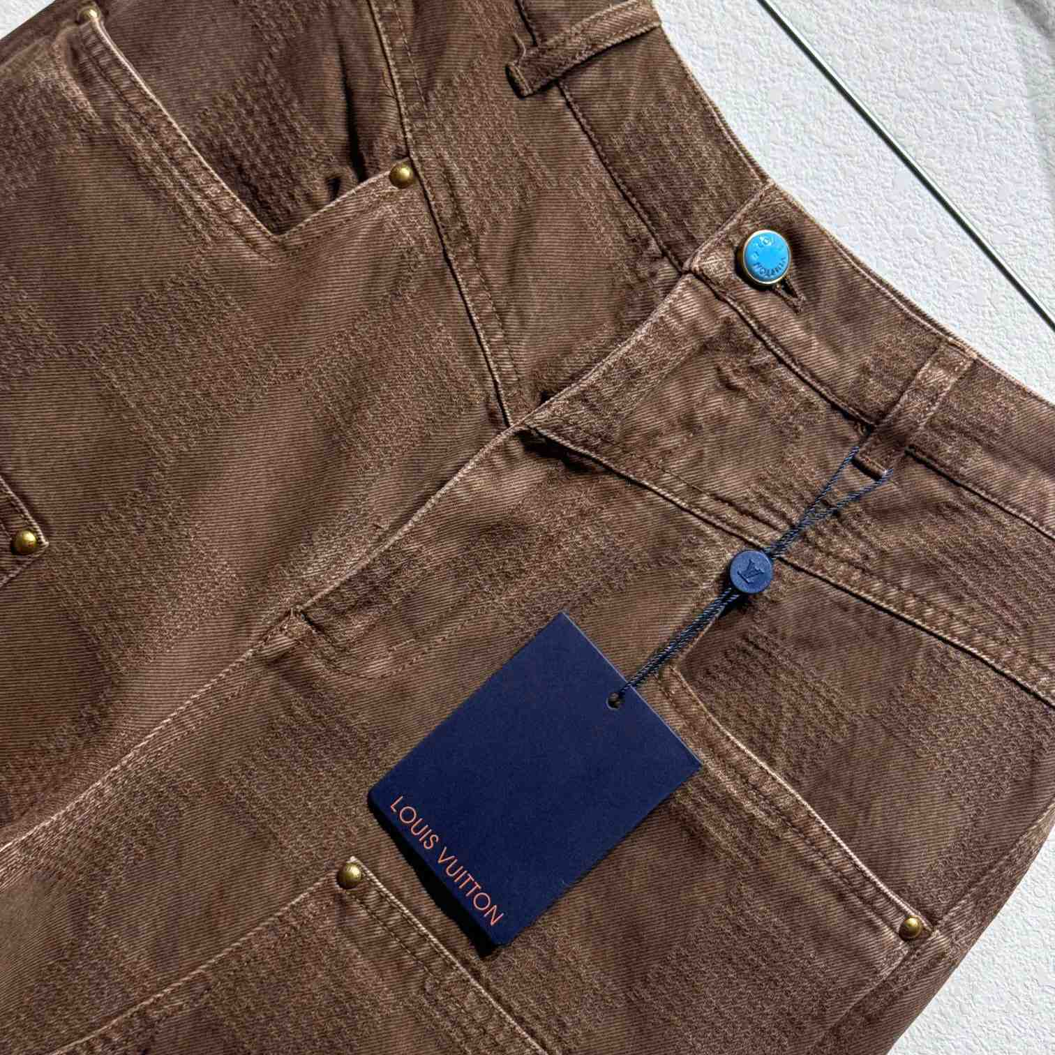 Louis Vuitton Damier Workwear Denim Pants   1AFX42 - FashionPlug