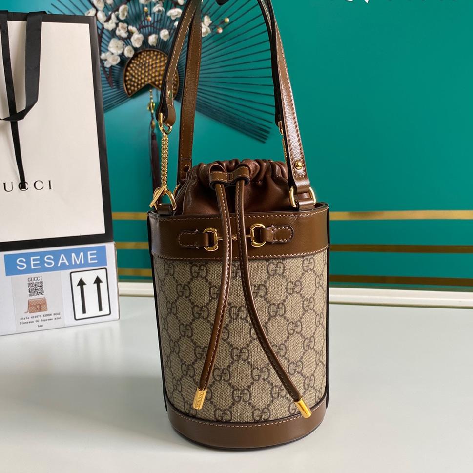 Gucci Horsebit 1955 Small Bucket Bag 'Beige'  (16-14-14cm) - FashionPlug