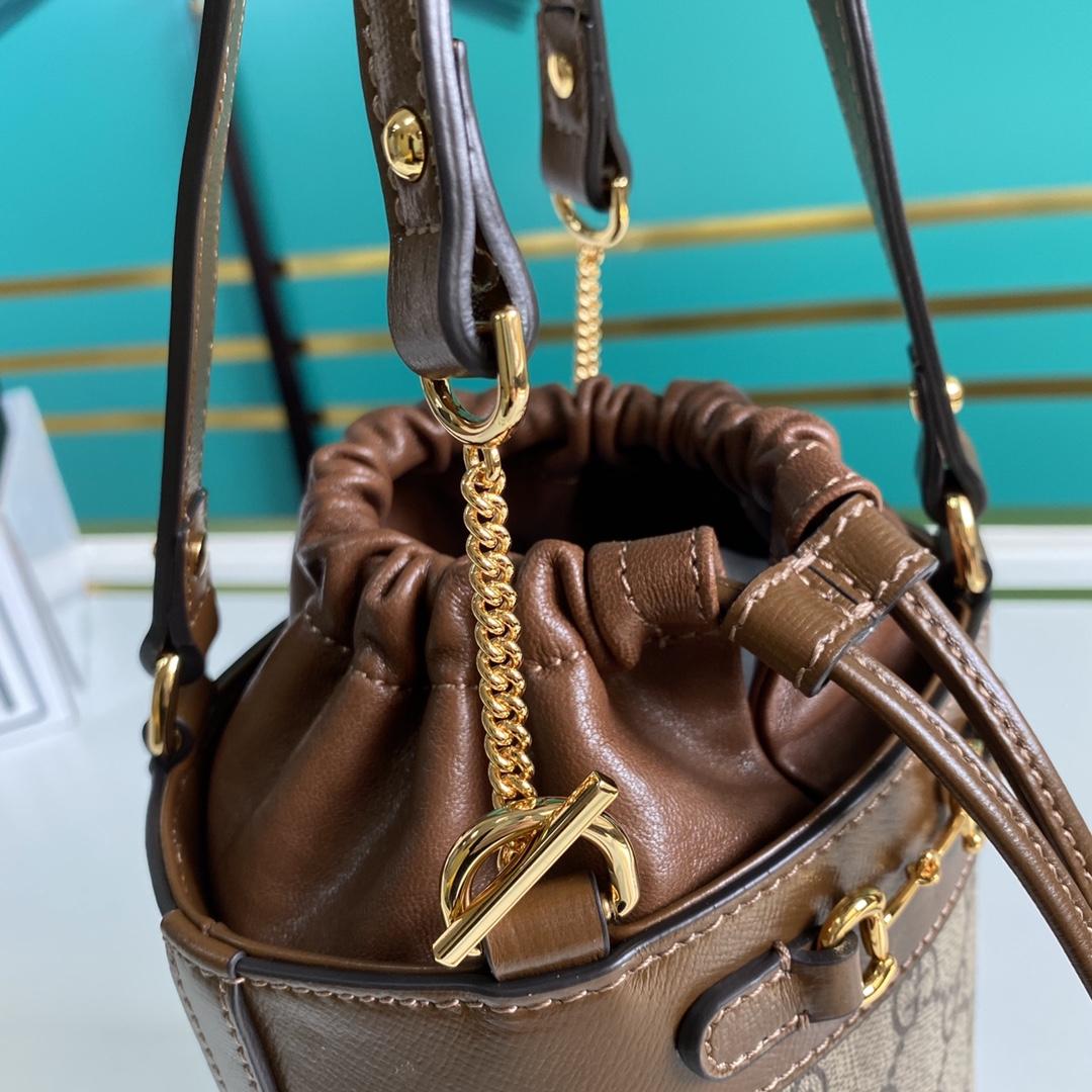 Gucci Horsebit 1955 Small Bucket Bag 'Beige'  (16-14-14cm) - FashionPlug