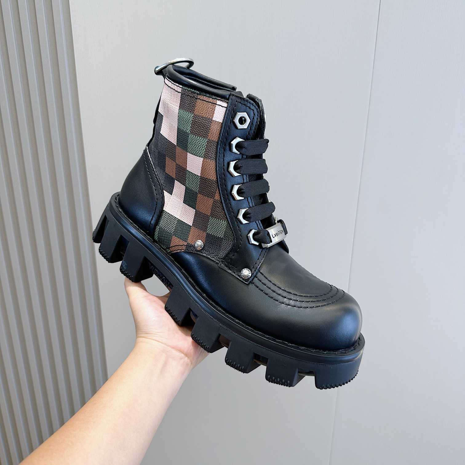 Louis Vuitton LV Checker Combat Boot   1ACNEX - FashionPlug