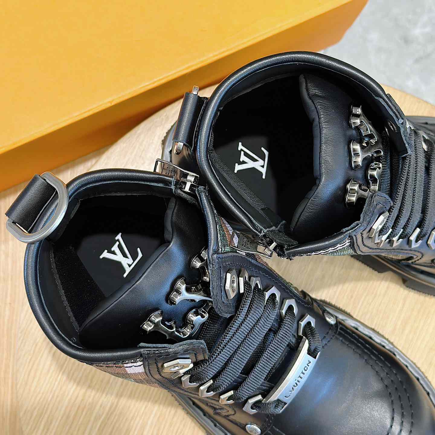Louis Vuitton LV Checker Combat Boot   1ACNEX - FashionPlug
