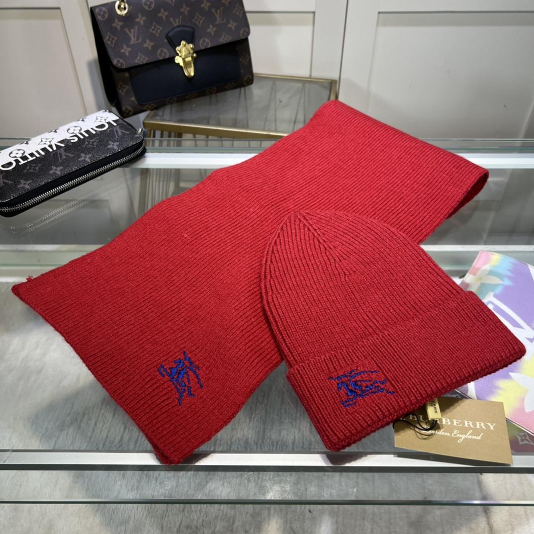 Burberry KD-embroidered Ribbed-knit Scarf & Beanie - FashionPlug