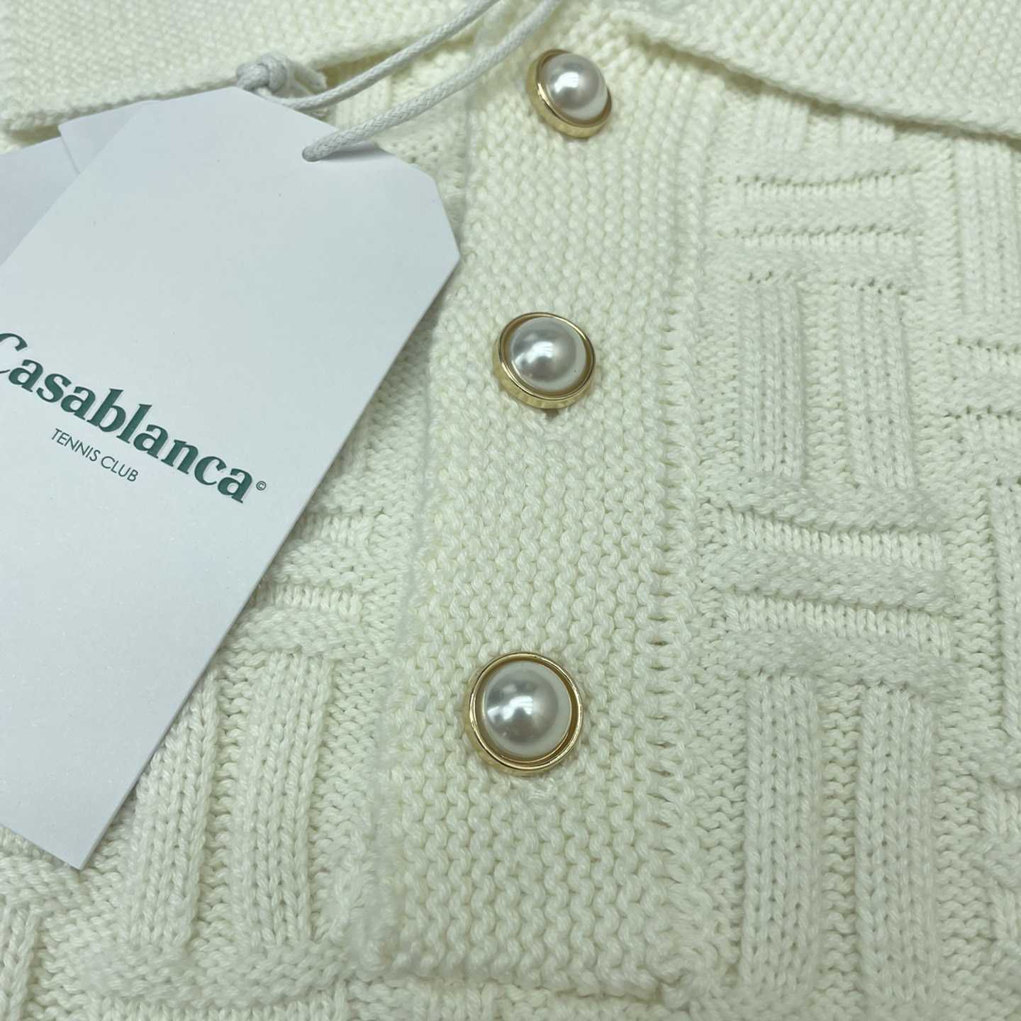 Casablanca Column Stitch Wool Knit Polo  D0064 - FashionPlug