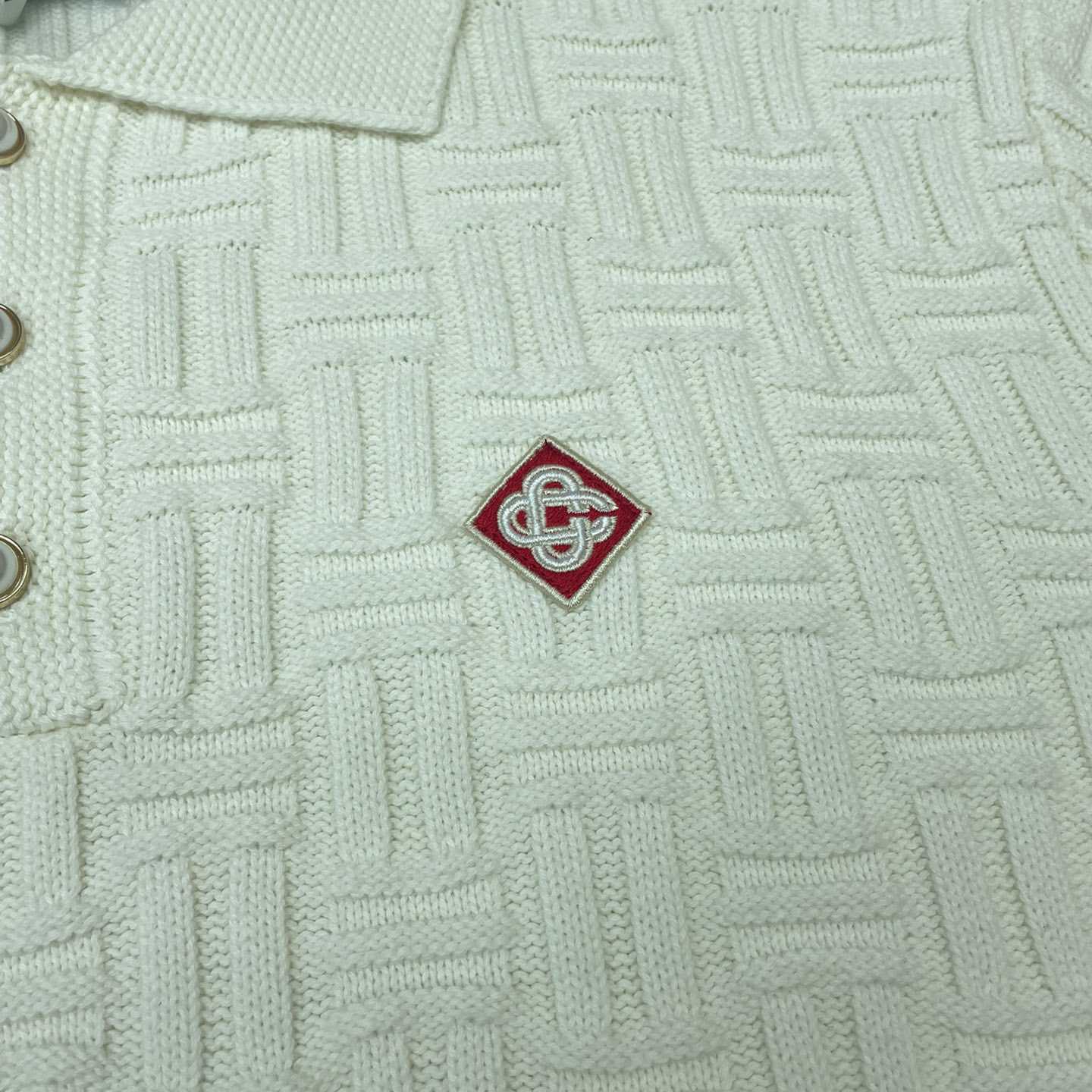 Casablanca Column Stitch Wool Knit Polo  D0064 - FashionPlug
