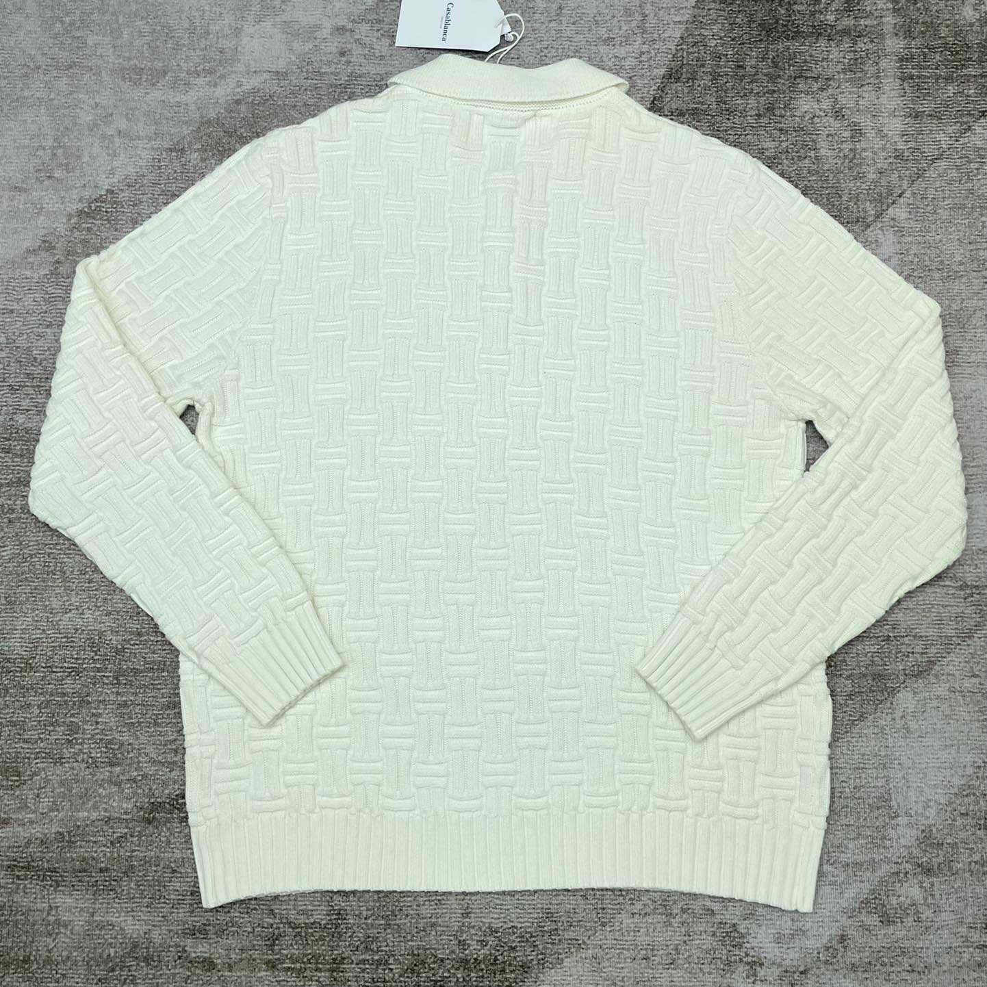 Casablanca Column Stitch Wool Knit Polo  D0064 - FashionPlug