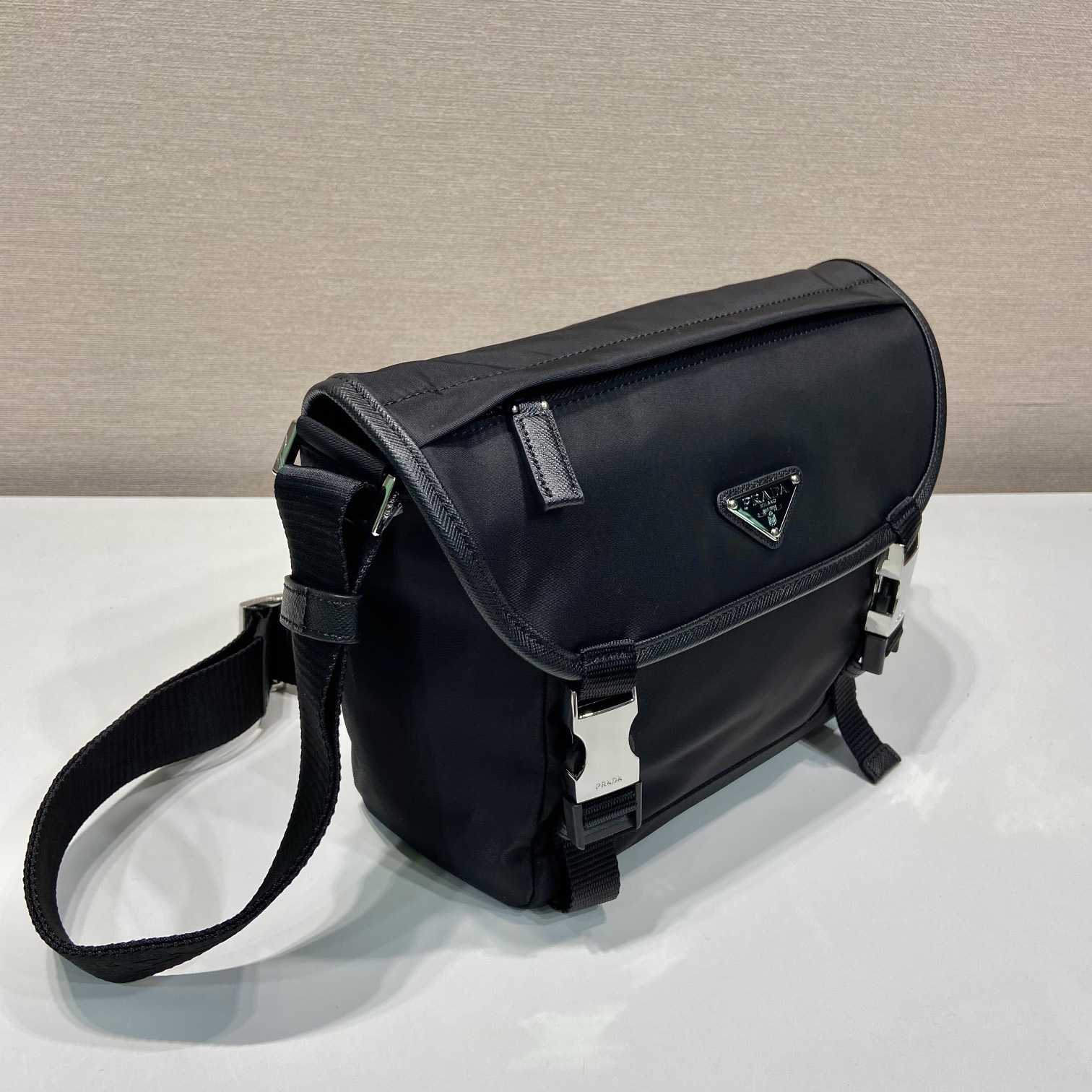 Prada Re-Nylon And Saffiano Leather Shoulder Bag - FashionPlug