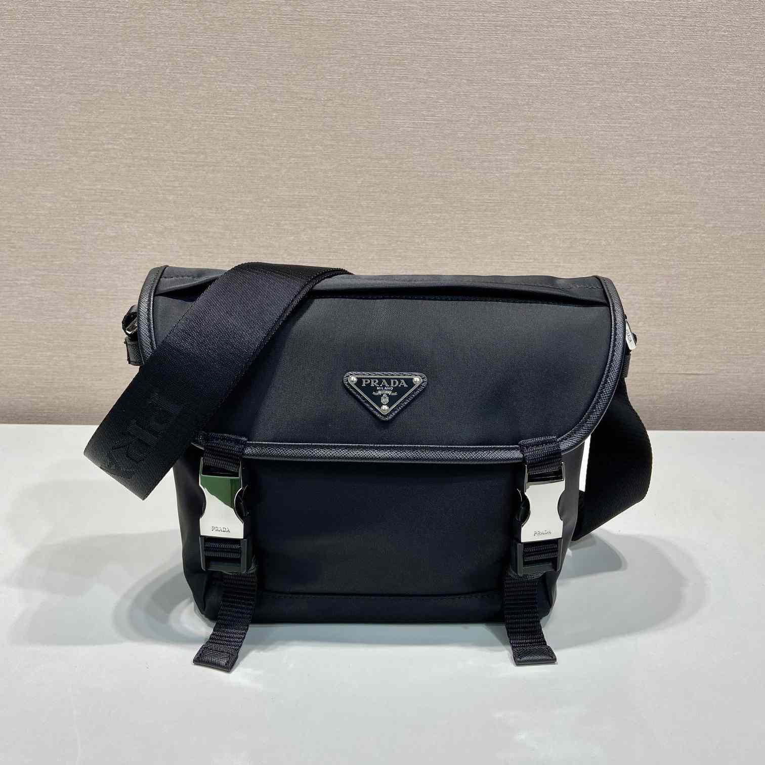 Prada Re-Nylon And Saffiano Leather Shoulder Bag - FashionPlug