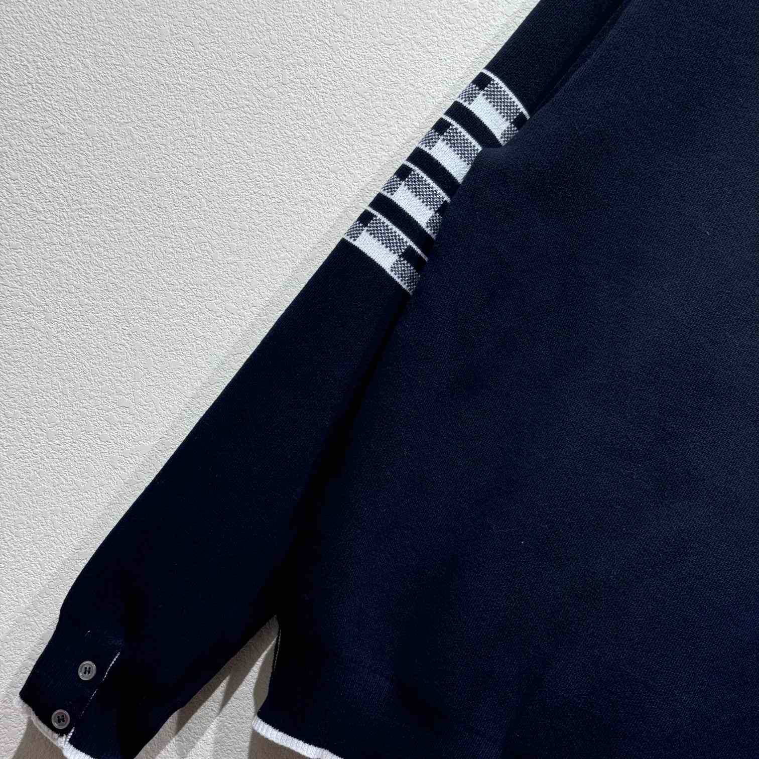 Thom Browne Cotton Crepe Buffalo Check Jacquard Hector Icon Crewneck 4-bar Pullover - FashionPlug