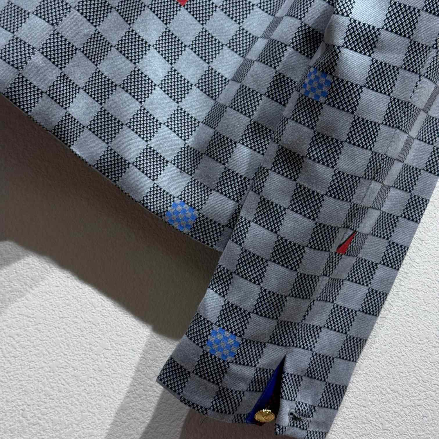 Louis Vuitton Damier Open Collar Cotton Overshirt   1AFVN2 - FashionPlug