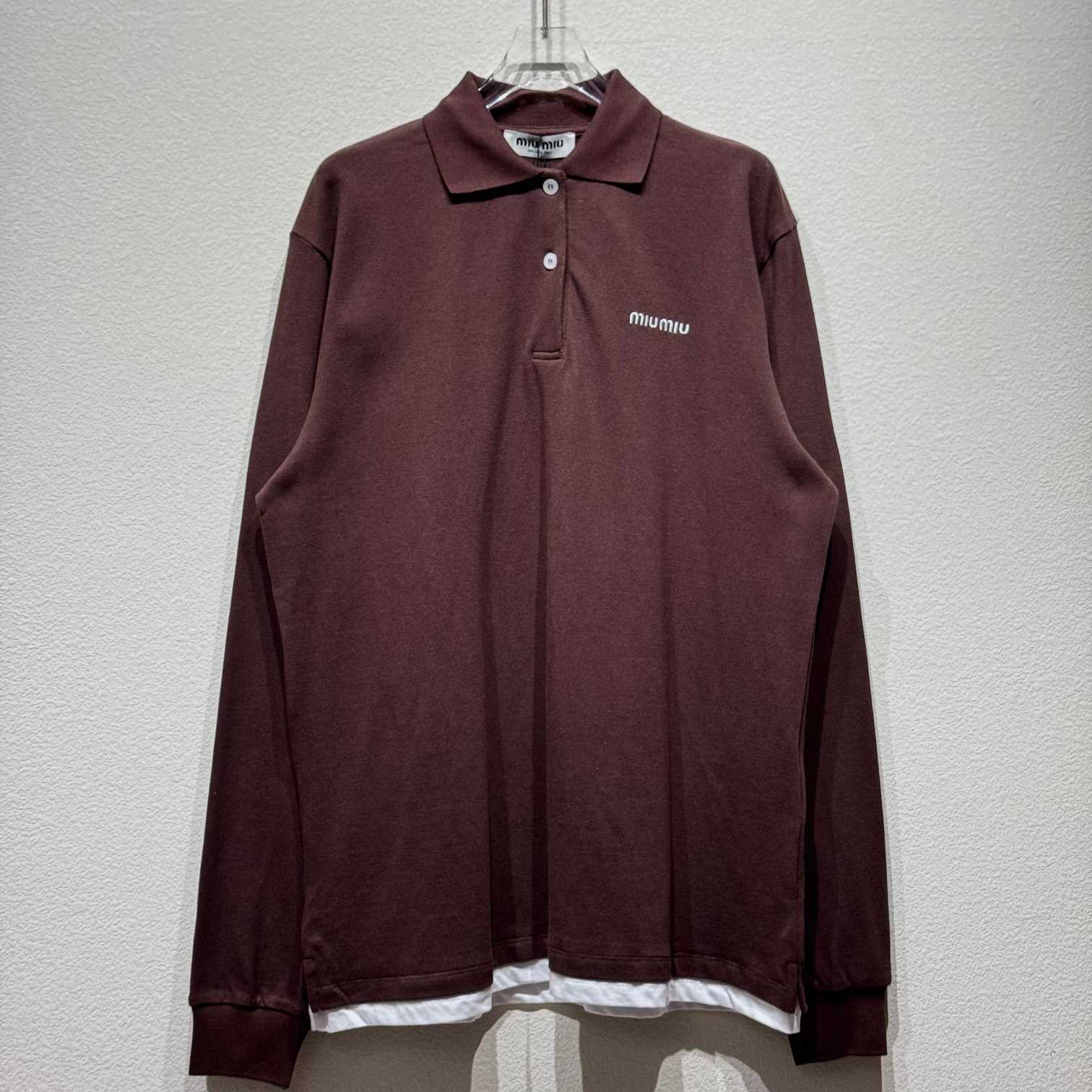 Miu Miu Piqué And Jersey Polo Shirt - FashionPlug