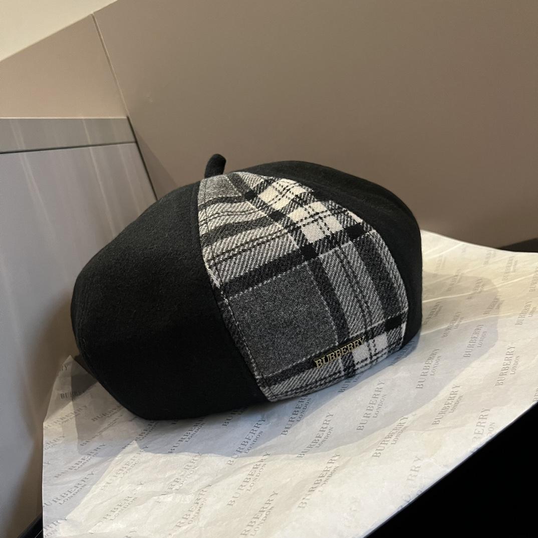 Burberry Beret Hat - FashionPlug