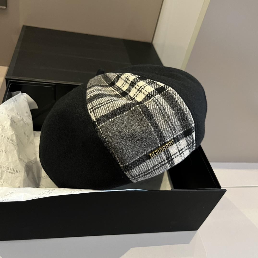 Burberry Beret Hat - FashionPlug