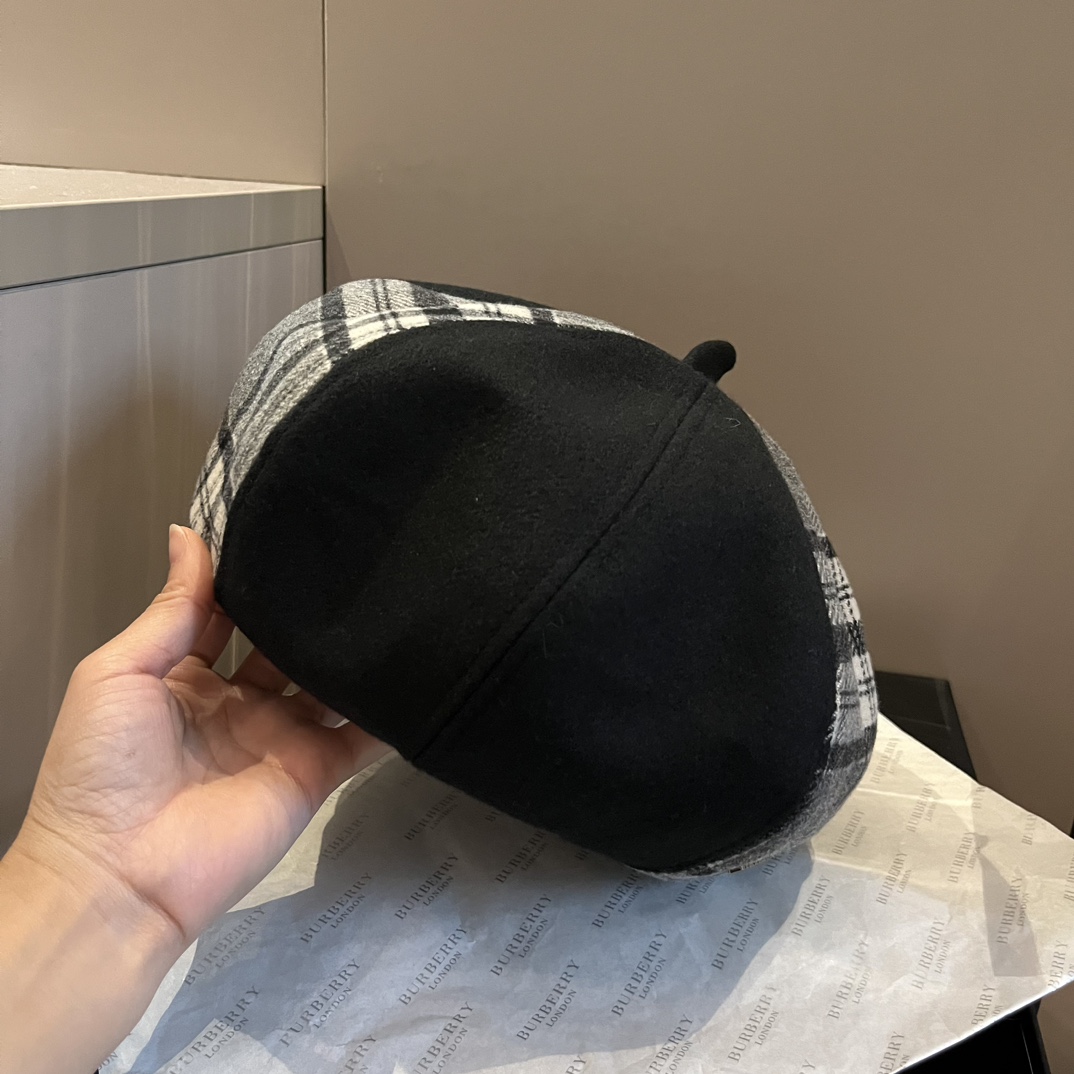 Burberry Beret Hat - FashionPlug
