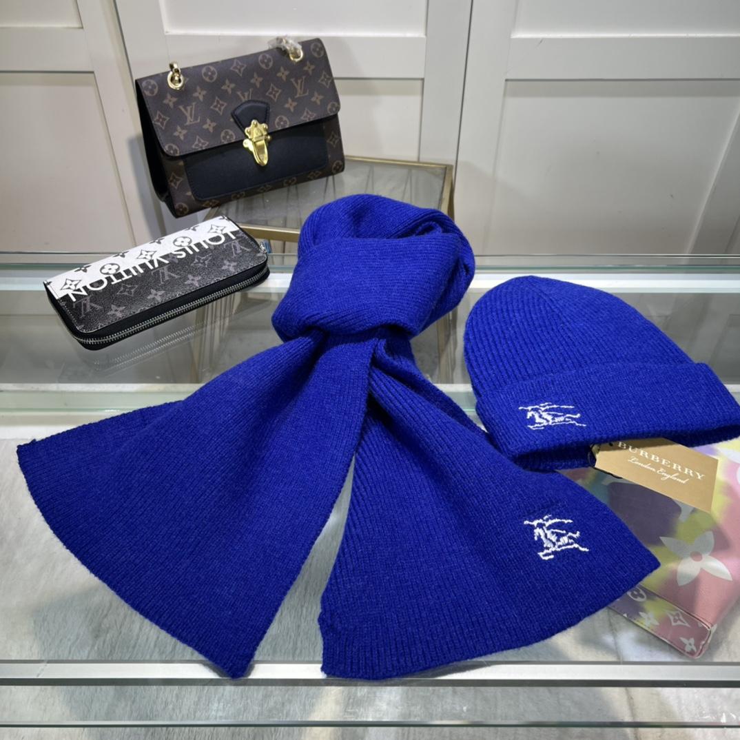 Burberry KD-embroidered Ribbed-knit Scarf & Beanie - FashionPlug