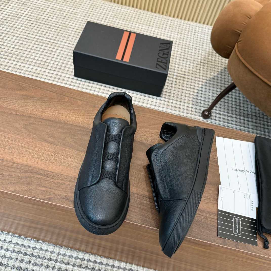 Zegna Leather Sneakers - FashionPlug