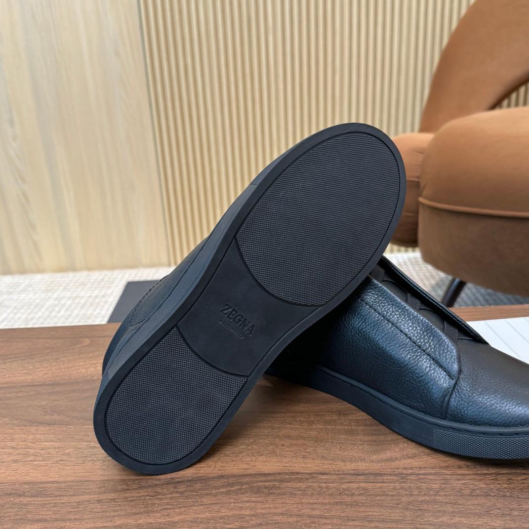 Zegna Leather Sneakers - FashionPlug