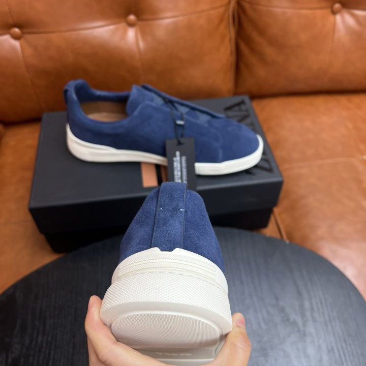 Zegna Suede Triple Stitch™ Sneakers - FashionPlug