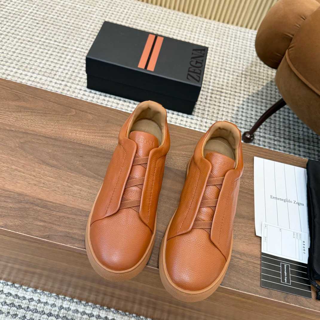 Zegna Leather Sneakers - FashionPlug