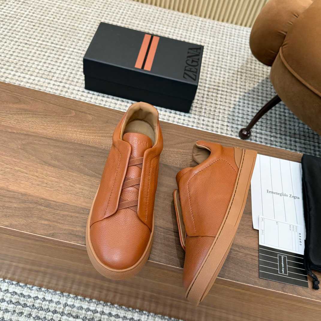 Zegna Leather Sneakers - FashionPlug