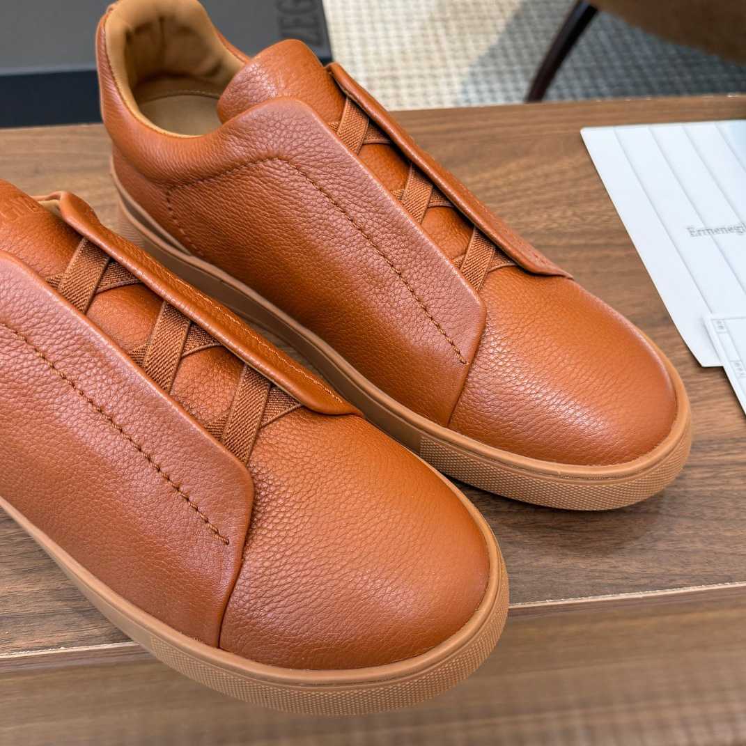 Zegna Leather Sneakers - FashionPlug